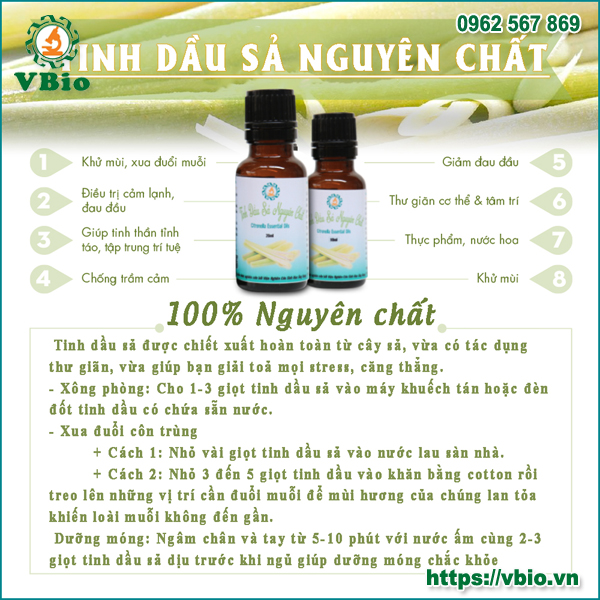 tác dụng của tinh dầu sả chanh